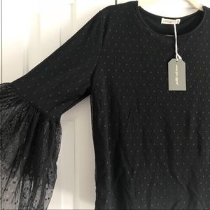 NWT Pebble and Stone Flowy Black Shirt